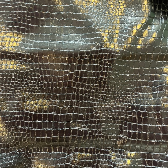 Faux leather|pleather ASOS TALL black crocodile shiny straight leg pant Alt|Goth - Picture 3 of 6